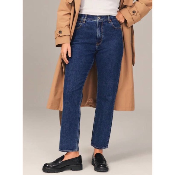 Abercrombie & Fitch Curve Love The Ankle Straight Ultra High Rise| NWT| 28/ 6 L - Picture 1 of 15